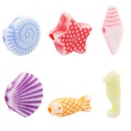 Acrylic Beads - flower and sea 